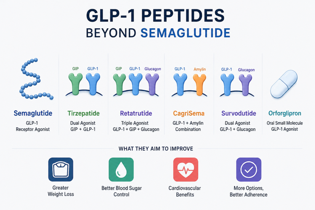 GLP-1 Peptides Beyond Semaglutide: Stronger, Smarter, and Still Evolving GLP-1 Peptides Beyond Semaglutide