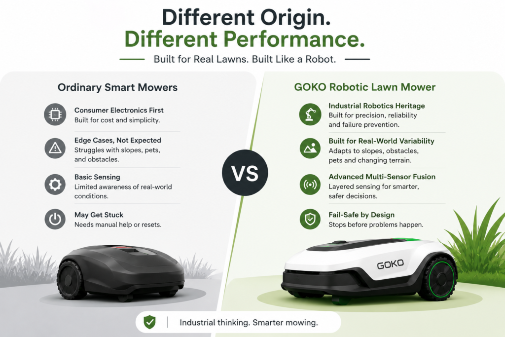 GOKO Robotic Lawn Mower vs. Ordinary Smart Mowers: The Industrial Robotics Edge GOKO Robotic Lawn Mower