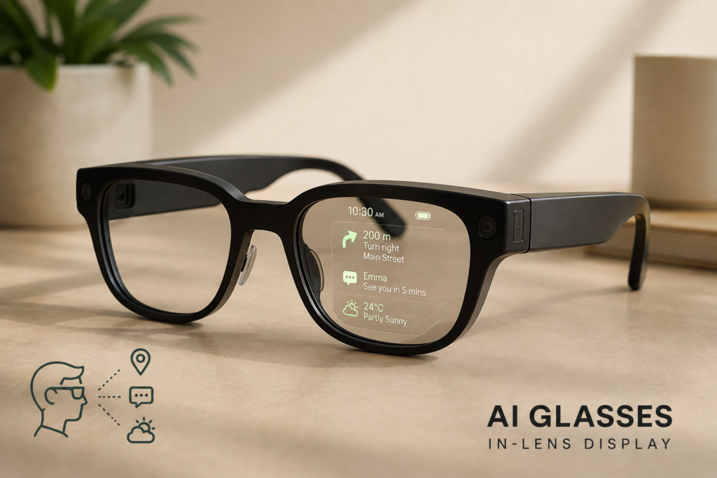 AI Glasses with In-Lens Display: The Next Big Leap in Wearable Technology AI Glasses with In-Lens Display